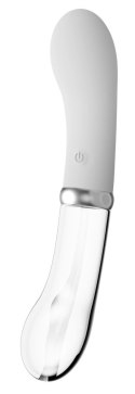 Liaison LED G-Spot - Dwustronny wibrator szklano-silikonowy 18 cm