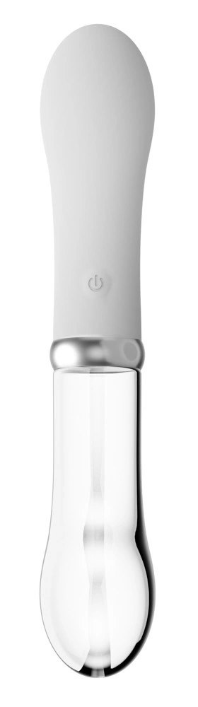 Liaison LED G-Spot - Dwustronny wibrator szklano-silikonowy 18 cm Liaison LED G-Spot - Dwustronny wibrator szklano-silikonowy 18 cm