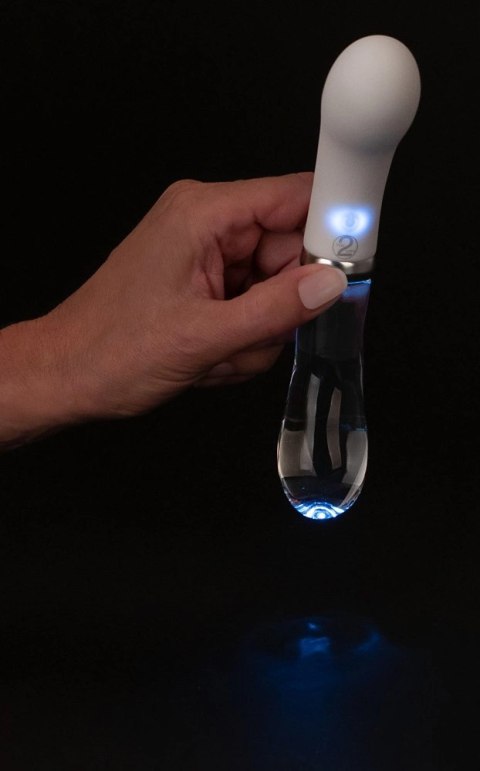 Liaison LED G-Spot - Dwustronny wibrator szklano-silikonowy 18 cm Liaison LED G-Spot - Dwustronny wibrator szklano-silikonowy 18 cm