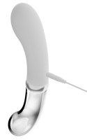 Liaison LED G-Spot - Dwustronny wibrator szklano-silikonowy 18 cm