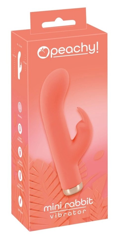 Peachy Mini Rabbit Vibrator model zakrzywiony pomarańczowy silikon 16,7 cm Peachy Mini Rabbit Vibrator model zakrzywiony pomarańczowy silikon 16,7 cm