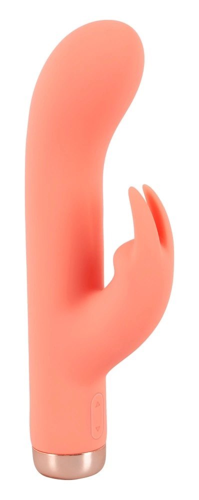 Peachy Mini Rabbit Vibrator model zakrzywiony pomarańczowy silikon 16,7 cm Peachy Mini Rabbit Vibrator model zakrzywiony pomarańczowy silikon 16,7 cm