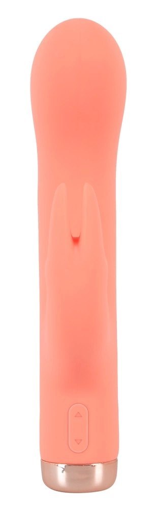 Peachy Mini Rabbit Vibrator model zakrzywiony pomarańczowy silikon 16,7 cm Peachy Mini Rabbit Vibrator model zakrzywiony pomarańczowy silikon 16,7 cm