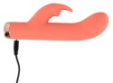 Peachy Mini Rabbit Vibrator model zakrzywiony pomarańczowy silikon 16,7 cm