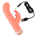 Peachy Mini Rabbit Vibrator model zakrzywiony pomarańczowy silikon 16,7 cm