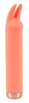 Peachy Mini - Wibrujący model intymny z elastycznymi uszami, pomarańczowy