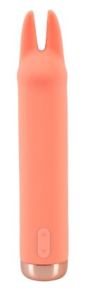 Peachy Mini - Wibrujący model intymny z elastycznymi uszami, pomarańczowy