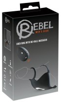 Rebel Cock Ring RC Ball - silikonowy pierścień z masażerem jąder, czarny