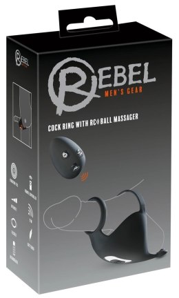 Rebel Cock Ring RC Ball - silikonowy pierścień z masażerem jąder, czarny