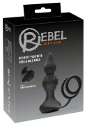 Rebel RC - Wibrujący korek z pierścieniem i pilotem, silikonowy, czarny