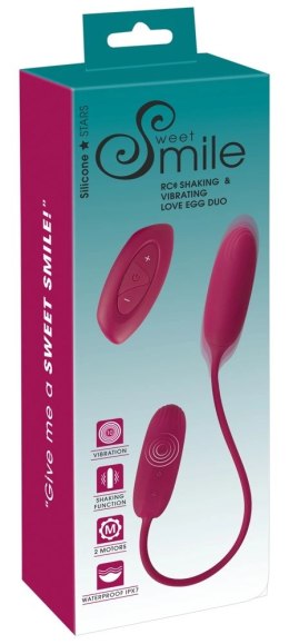 Sweet Smile RC Duo - Fioletowy zestaw wibrujących jajek z pilotem