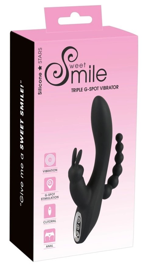 Sweet Smile Triple Stimulator - Model z 7 Trybami Wibracji, Fioletowy Sweet Smile Triple Stimulator - Model z 7 Trybami Wibracji, Fioletowy