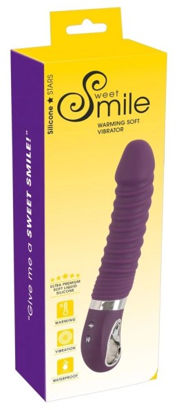 Sweet Smile Warming Soft fioletowy - wibrator z funkcją grzania, silikon