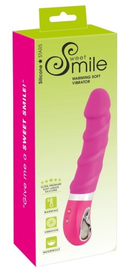 Sweet Smile Wibrator Warming Soft rożowy z funkcją grzania 22,8 cm