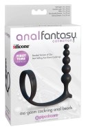 Anal Fantasy Kulowy korek z pierścieniem silikonowy 12 cm czarny