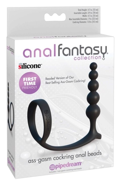 Anal Fantasy Kulowy korek z pierścieniem silikonowy 12 cm czarny Anal Fantasy Kulowy korek z pierścieniem silikonowy 12 cm czarny