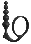 Anal Fantasy Kulowy korek z pierścieniem silikonowy 12 cm czarny