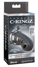 Fantasy C-Ringz Model z Metalowym Zamkiem - Silikonowa klatka 9,5 cm