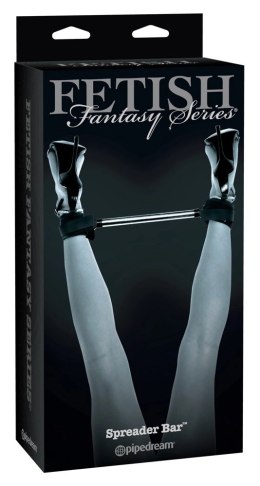Fetish Ankle Cuffs z Metalowym Rozdzielaczem, czarne, 37 cm