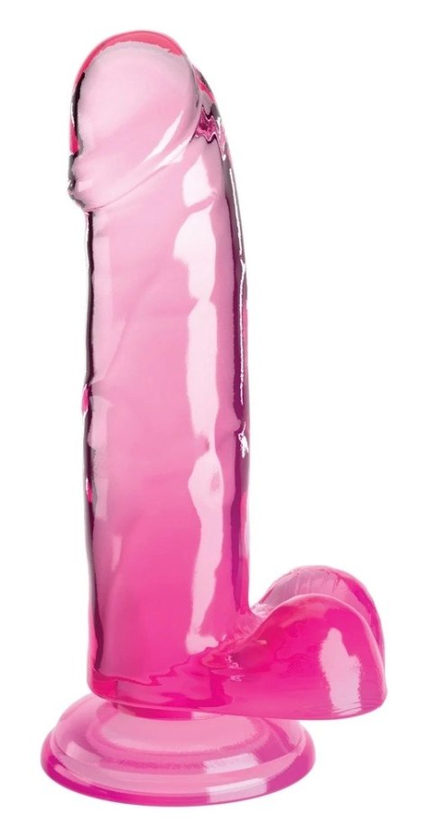King Cock Clear 18 cm Transparentno-Rożowy Model z Przyssawką TPE King Cock Clear 18 cm Transparentno-Rożowy Model z Przyssawką TPE