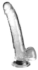 King Cock Clear 23 cm - Transparentny model z przyssawką i podstawą
