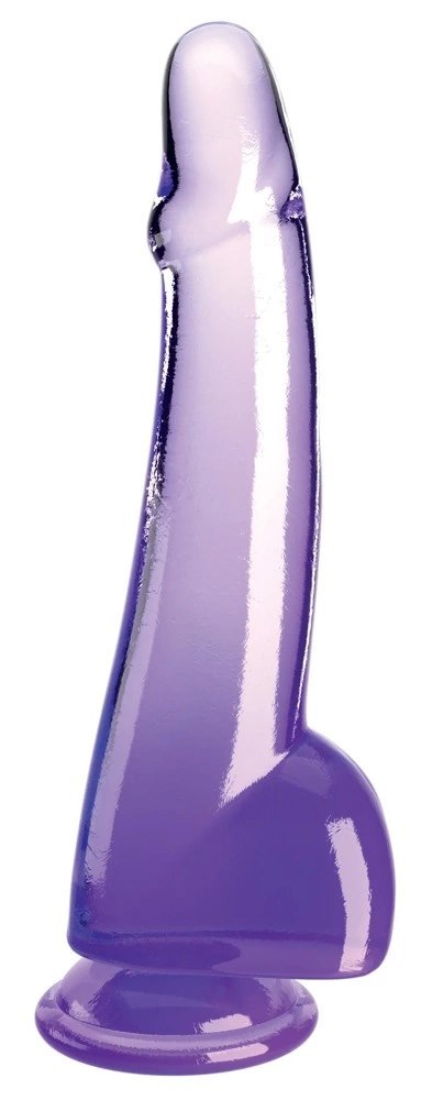 King Cock Clear Fioletowy Model 25 cm z Przyssawką i Anatomiczną Bazą King Cock Clear Fioletowy Model 25 cm z Przyssawką i Anatomiczną Bazą
