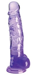 King Cock Clear Model 20 cm - Transparentno-fioletowy, przyssawka, TPE