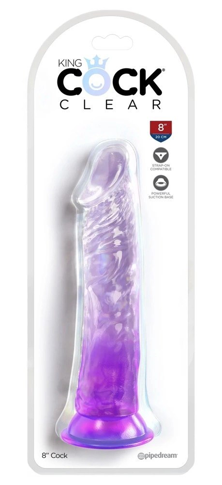 King Cock Clear model 8" - przezroczysty fioletowy z przyssawką 21,8 cm King Cock Clear model 8" - przezroczysty fioletowy z przyssawką 21,8 cm
