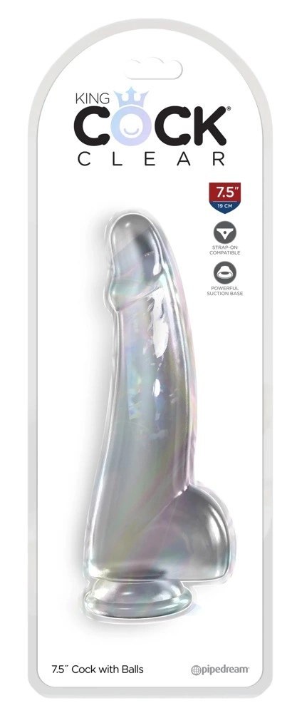 King Cock Clear model zakrzywiony z przyssawką przezroczysty 19 cm King Cock Clear model zakrzywiony z przyssawką przezroczysty 19 cm