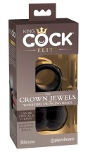 King Cock Elite Crown Jewels Pierścień z obciążonymi kulkami czarny