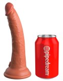 King Cock Elite Model 7" Silikonowy Dwuwarstwowy, Przyssawka, Ciemny