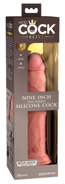 King Cock Elite Model silikonowy z przyssawką 23 cm jasny beżowy