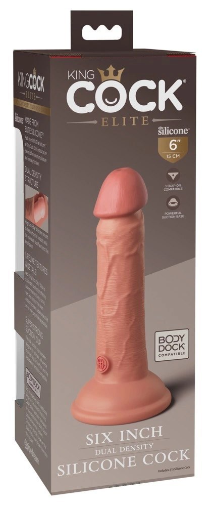 King Cock Elite Silicone 15 cm jasny kolor - model z przyssawką King Cock Elite Silicone 15 cm jasny kolor - model z przyssawką