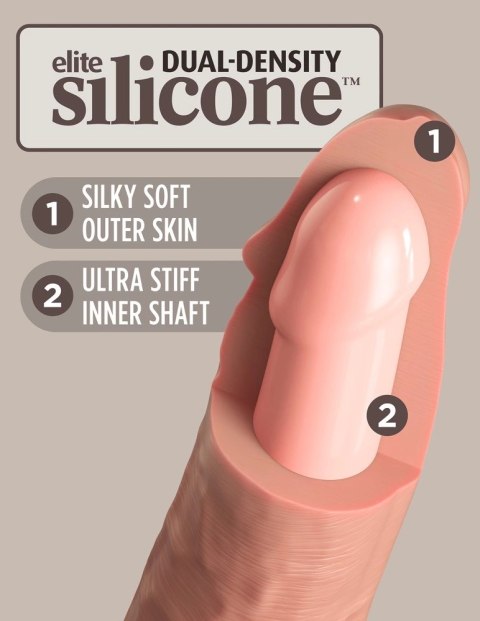 King Cock Elite Silikonowy Model Wibracyjny 20 cm z Przyssawką Jasny King Cock Elite Silikonowy Model Wibracyjny 20 cm z Przyssawką Jasny