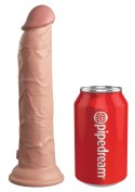 King Cock Elite Silikonowy Model Wibracyjny 23 cm z Przyssawką Pilot Ciemny