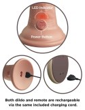 King Cock Elite Silikonowy Model Wibracyjny 23 cm z Przyssawką Pilot Ciemny