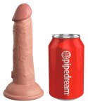 King Cock Elite Silikonowy Wibrator 15 cm z przyssawką i pilotem, jasny
