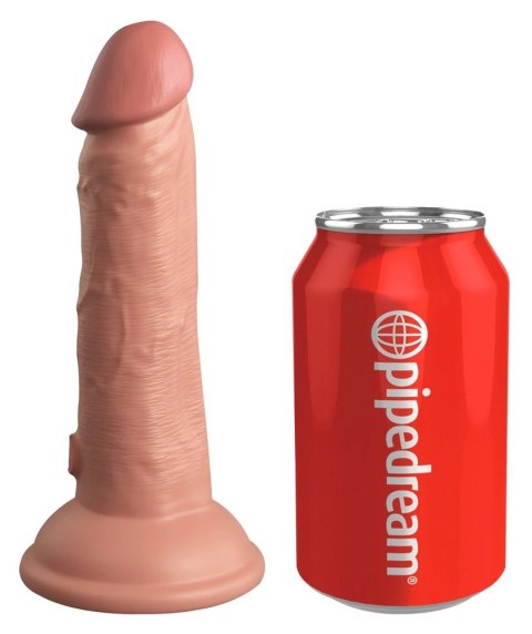 King Cock Elite Silikonowy Wibrator 15 cm z przyssawką i pilotem, jasny King Cock Elite Silikonowy Wibrator 15 cm z przyssawką i pilotem, jasny