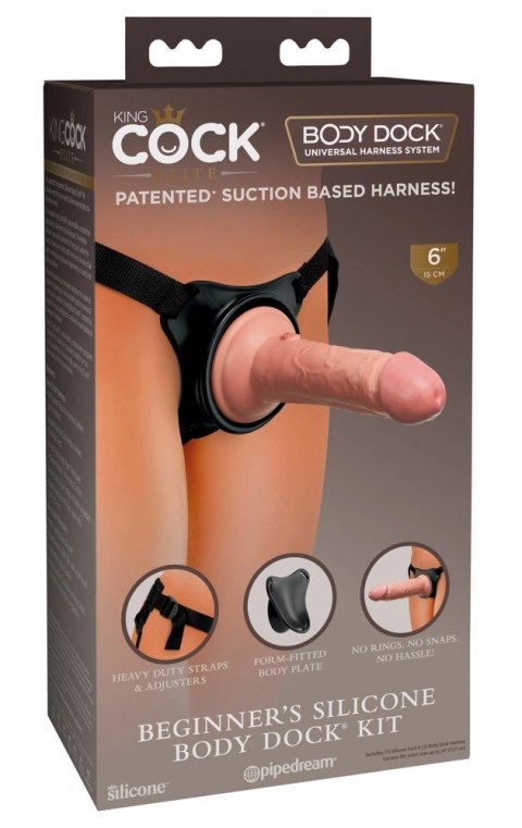 King Cock Elite Uprząż Body Dock + Model Anatomiczny 15 cm Jasny Beż King Cock Elite Uprząż Body Dock + Model Anatomiczny 15 cm Jasny Beż