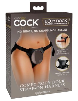 King Cock Elite Uprząż Comfy Body Dock, czarno-brązowa, regulowana