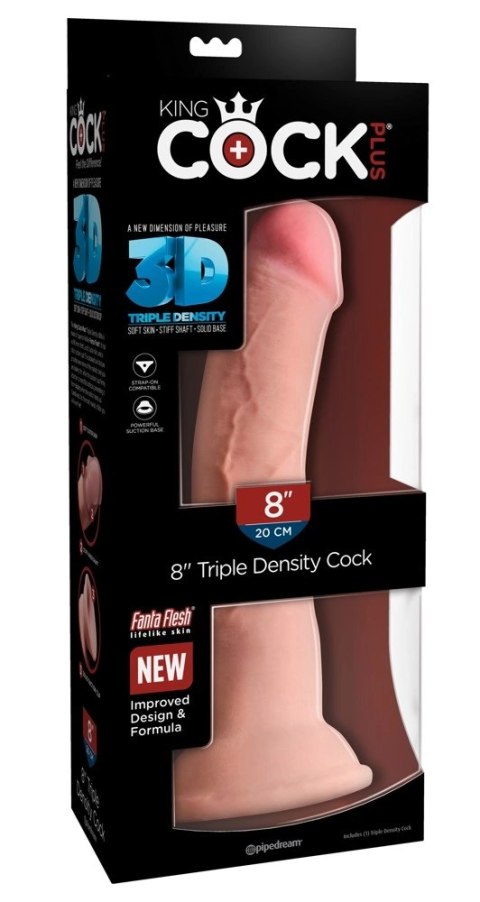 King Cock Plus 20 cm Jasny - Model anatomiczny z przyssawką, TPE King Cock Plus 20 cm Jasny - Model anatomiczny z przyssawką, TPE