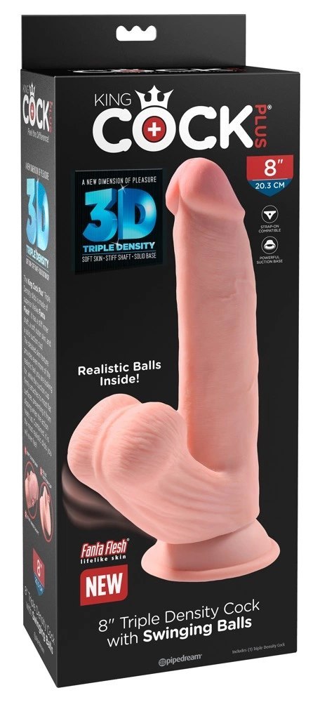 King Cock Plus Triple Density Model z Przyssawką 20 cm Jasny Beż King Cock Plus Triple Density Model z Przyssawką 20 cm Jasny Beż