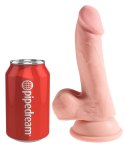 King Cock Plus model 6,5" z jądrami i przyssawką, jasny odcień skory 17 cm