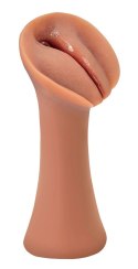 PDX Extreme Wet Pussies Slippery Slit ciemna skora, elastyczny model 14,6 cm
