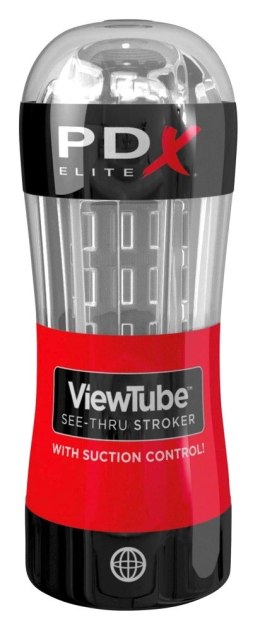 PDX Elite ViewTube - maszyna intymna przezroczysta, system żeberkowany