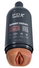PDX Plug Shower Therapy Soothing Scrub - dyskretna maszyna intymna, tan