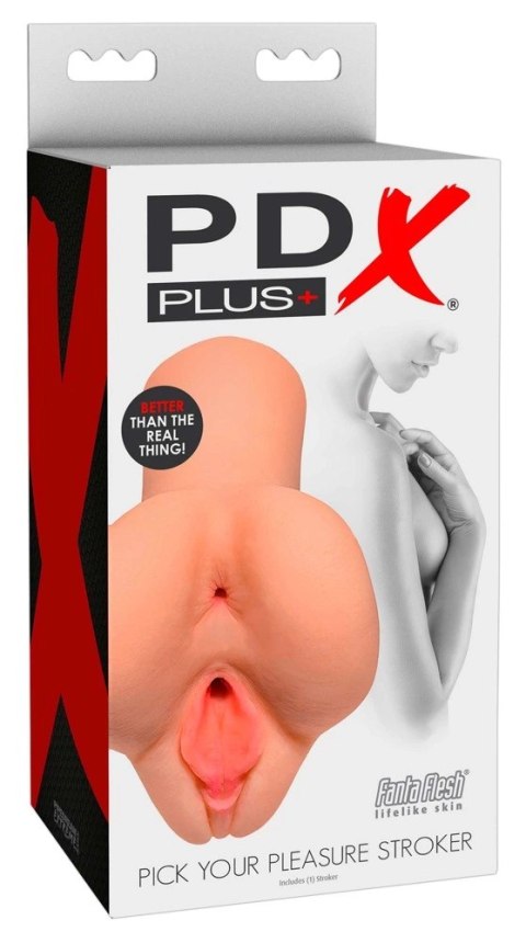 PDX Plus Fanta Flesh - model intymny dwukanałowy cielisty 16,5 cm PDX Plus Fanta Flesh - model intymny dwukanałowy cielisty 16,5 cm
