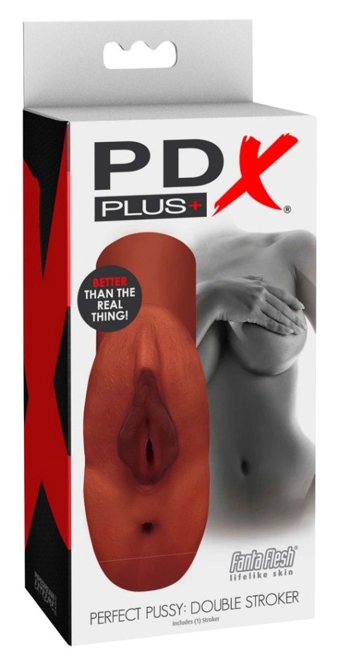 PDX Plus Model Dual Channel Ciemny Brąz - System Intymny z Fanta Flesh PDX Plus Model Dual Channel Ciemny Brąz - System Intymny z Fanta Flesh