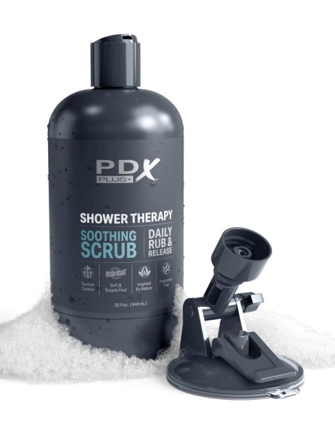 PDX Plus Shower Soothing Scrub - Dyskretna maszyna intymna, butelka szamponu, 20,7 cm PDX Plus Shower Soothing Scrub - Dyskretna maszyna intymna, butelka szamponu, 20,7 cm