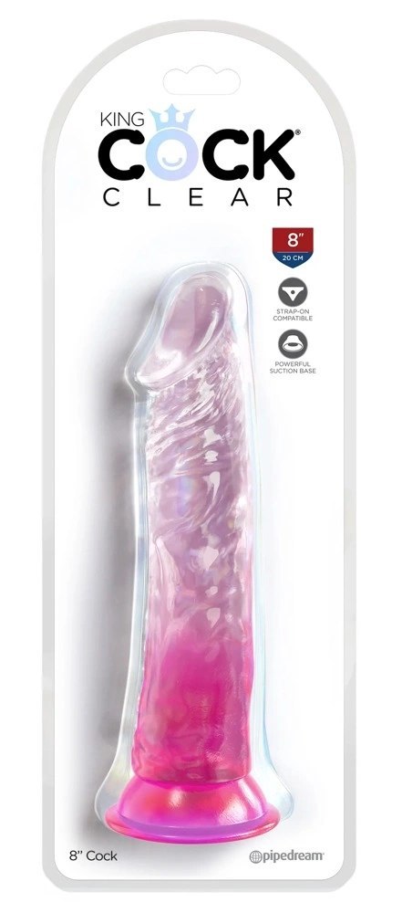 Pipedream King Cock Clear 20 cm przezroczysty model z przyssawką rożowy Pipedream King Cock Clear 20 cm przezroczysty model z przyssawką rożowy